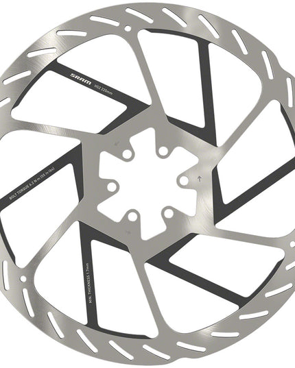 SRAM HS2 Disc Brake Rotor - 220mm, 6-Bolt, Rounded, Silver/Black