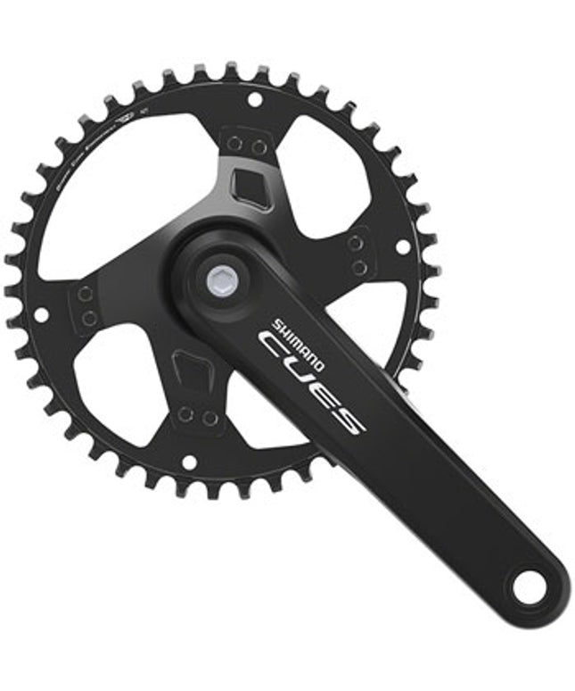 Shimano CUES FC-U4000-1 Crankset - 175mm, 9/10/11-Speed, 42t, Riveted, Square Taper JIS Spindle Interface, Black
