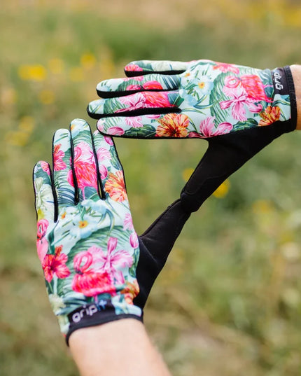GripIt Freddy the Flamingo Floral | All Ride MTB Glove