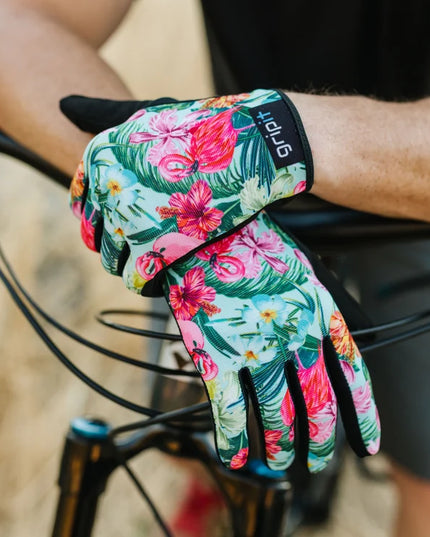 GripIt Freddy the Flamingo Floral | All Ride MTB Glove