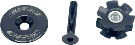Full Speed Ahead Top Cap and Star-Nut Assembly - 1-1/8", TH-874-1 Flat Top, Aluminum, Black