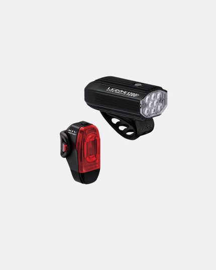 Lezyne Lite Drive 1200+/KTV Drive Pro+ Headlight/Taillight Set - Black