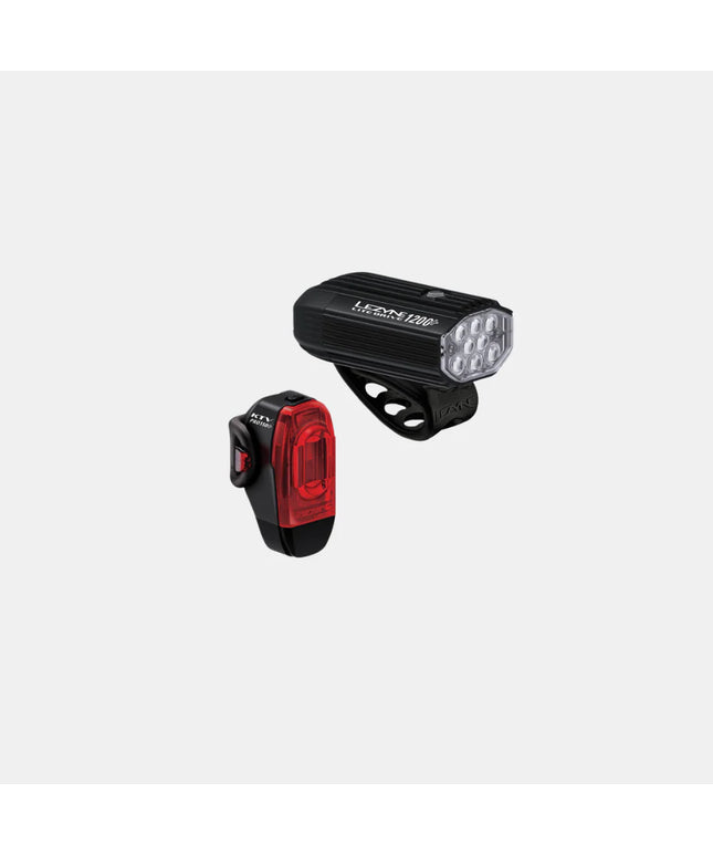 Lezyne Lite Drive 1200+/KTV Drive Pro+ Headlight/Taillight Set - Black