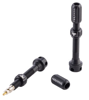 Teravail Alloy Tubeless Valves - Pair, 48mm, Matte Black