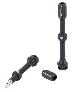 Teravail Alloy Tubeless Valves - Pair, 60mm, Matte Black